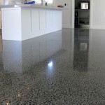 polished concrete kitchen with large exposure