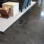 Cream concrete polishing  (minimal exposure)